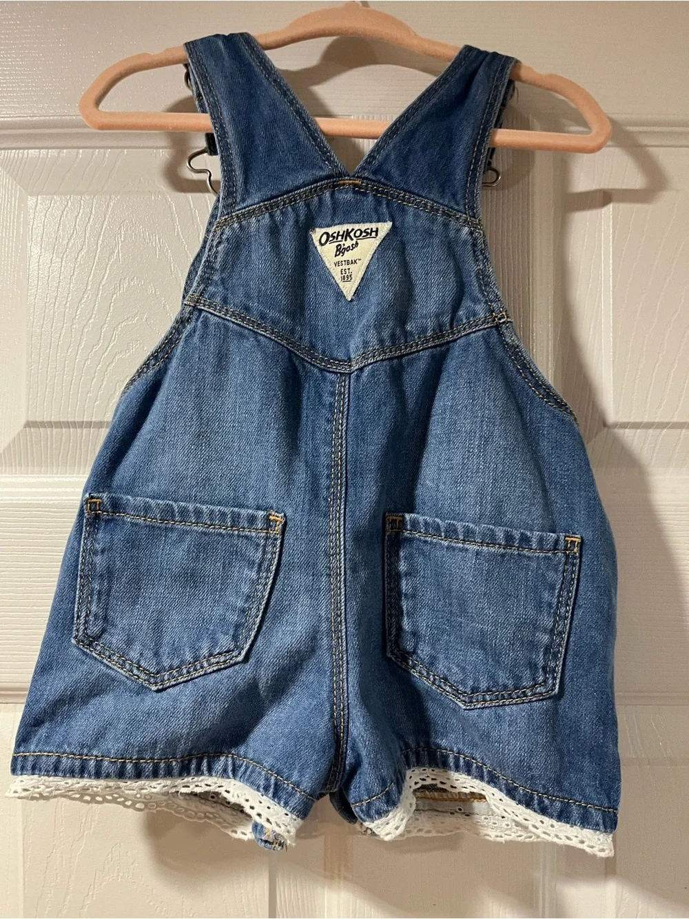 OshKosh B'gosh Girls' Blue Denim Shortalls Overalls